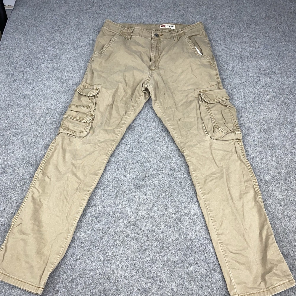Wrangler Regular Taper Cargo Pants Men's 32x30 Khaki Tan Carpenter Workwear Work
